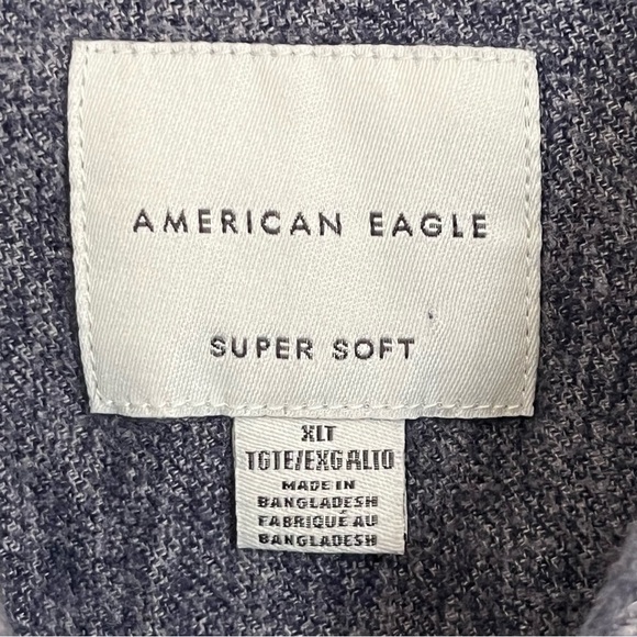 Men’s American Eagle Super Soft Long Sleeve Button Down Medium Weight Size XLT - Picture 4 of 11
